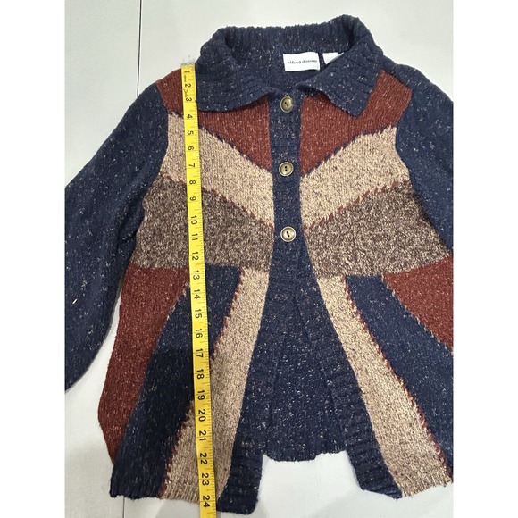 Vintage Alfred Dunner Collared Patchwork Cardigan Western Cozy Boho Aztec Size M - Picture 6 of 8